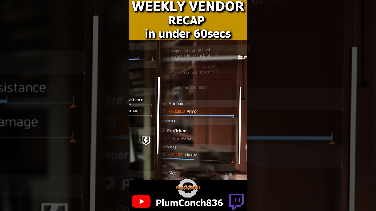 60 SECOND Weekly Vendor Reset RECAP - Division 2 - 03/10/2023 - TU19 