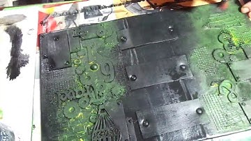 Steampunk  Mixed Media Cover Notebook ( Process video )