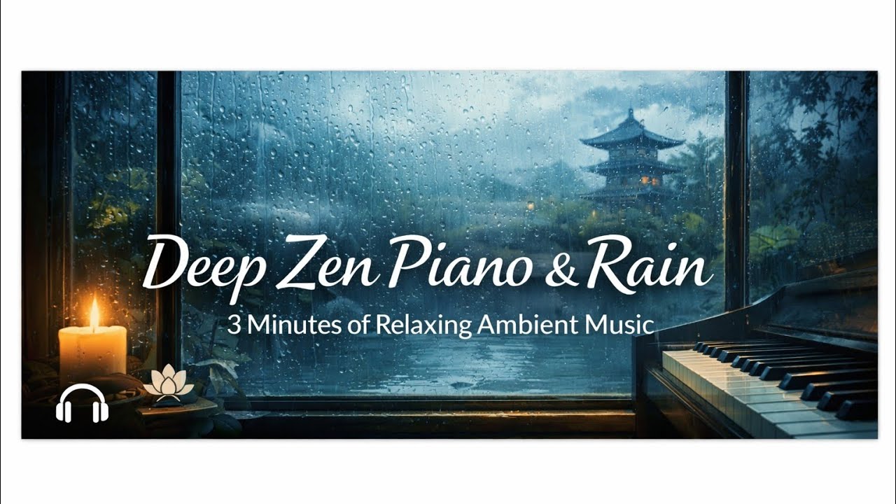 3 Minute Soft Rain Meditation | Calm Piano Zen Ambient Music