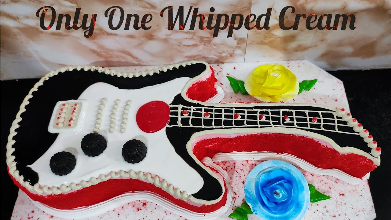 Guitar Cake Design | Guitar Cake Cutting Video | Cake Finishing ...