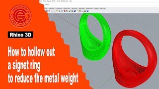 Jewelry CAD Design Tutorial #23: Hollow out Signet ring to reduce the metal weight/ Shell Command