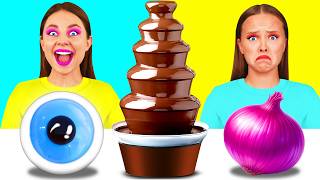 Chocolate Fountain Fondue Challenge | Crazy Challenge by BaRaFun