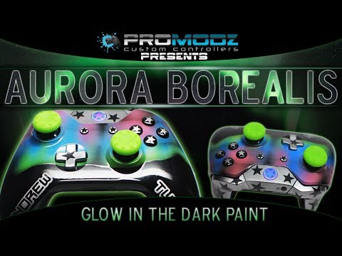 Aurora Borealis Themed Custom Xbox One Controller Hand Airbrushed by ProModz.com
