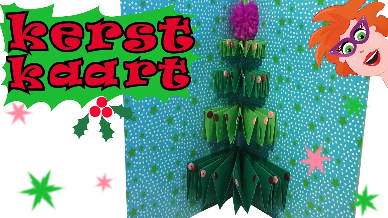 Alert mat begin DIY - zelf pop-up kerstkaarten knutselen - kerstboom vouwen - YouTube