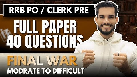 💥RRB PO/CLERK Full MOCK ALL 40 QUESTION | SANDEEP PRAJAPATI