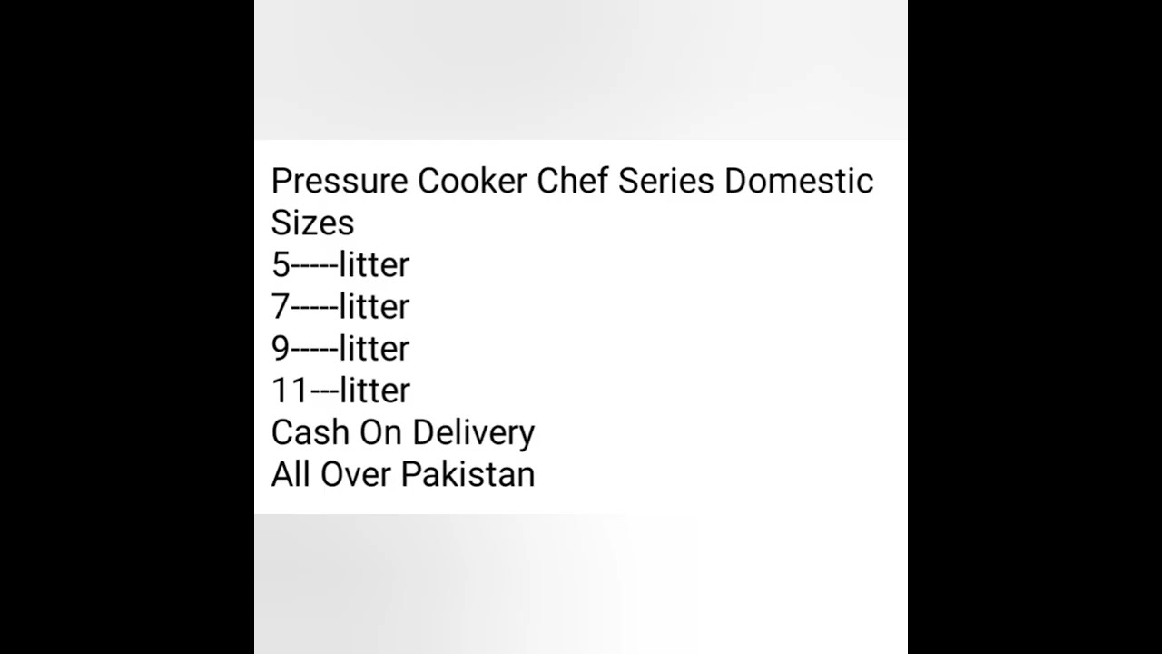 Pressure Cooker Chef Series Domestic YouTube