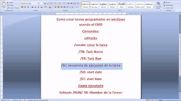 Como crear tareas programadas utilizando el cmd