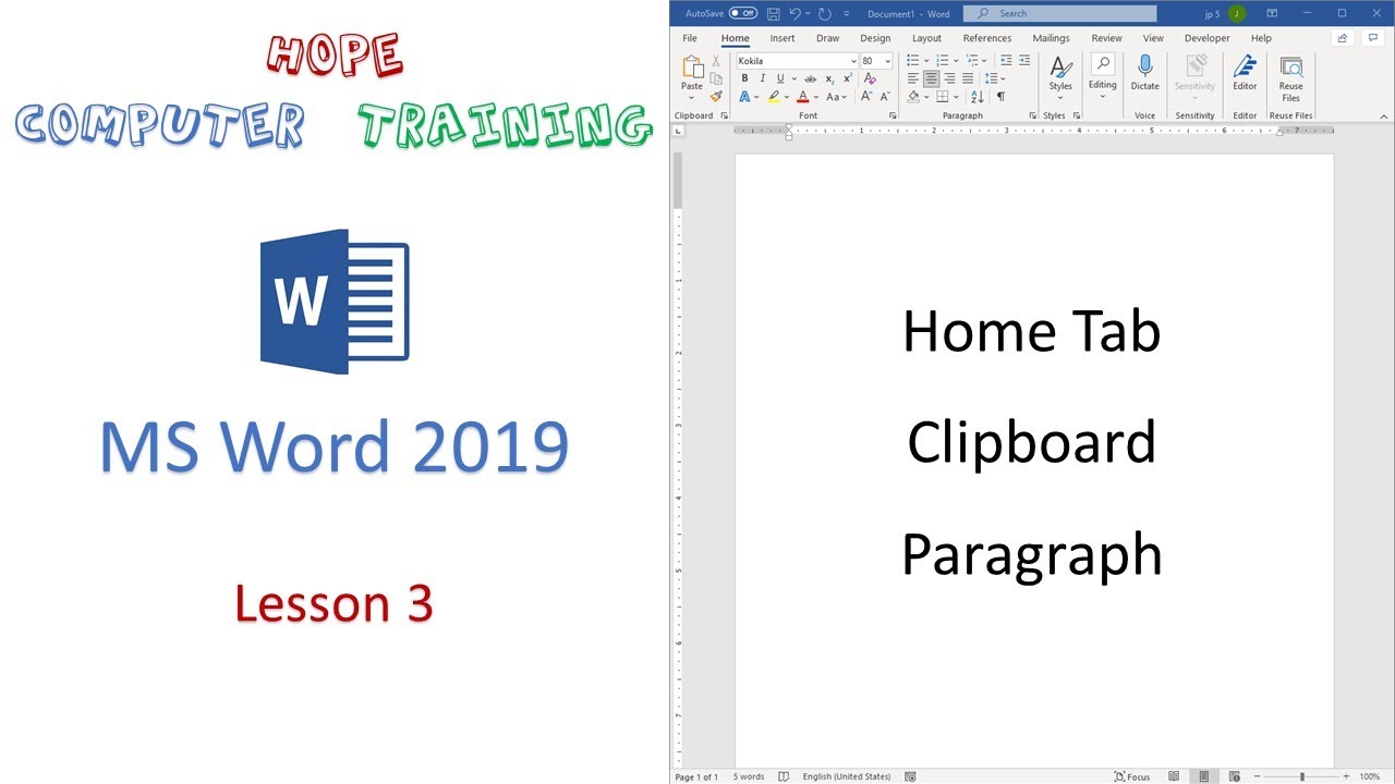 MS Word #Lesson 3 - YouTube