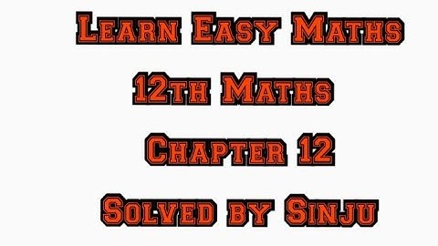 12th Maths Chapter 12 Exercise 12.1 problem 1 Samacheer State board Tamil English medium