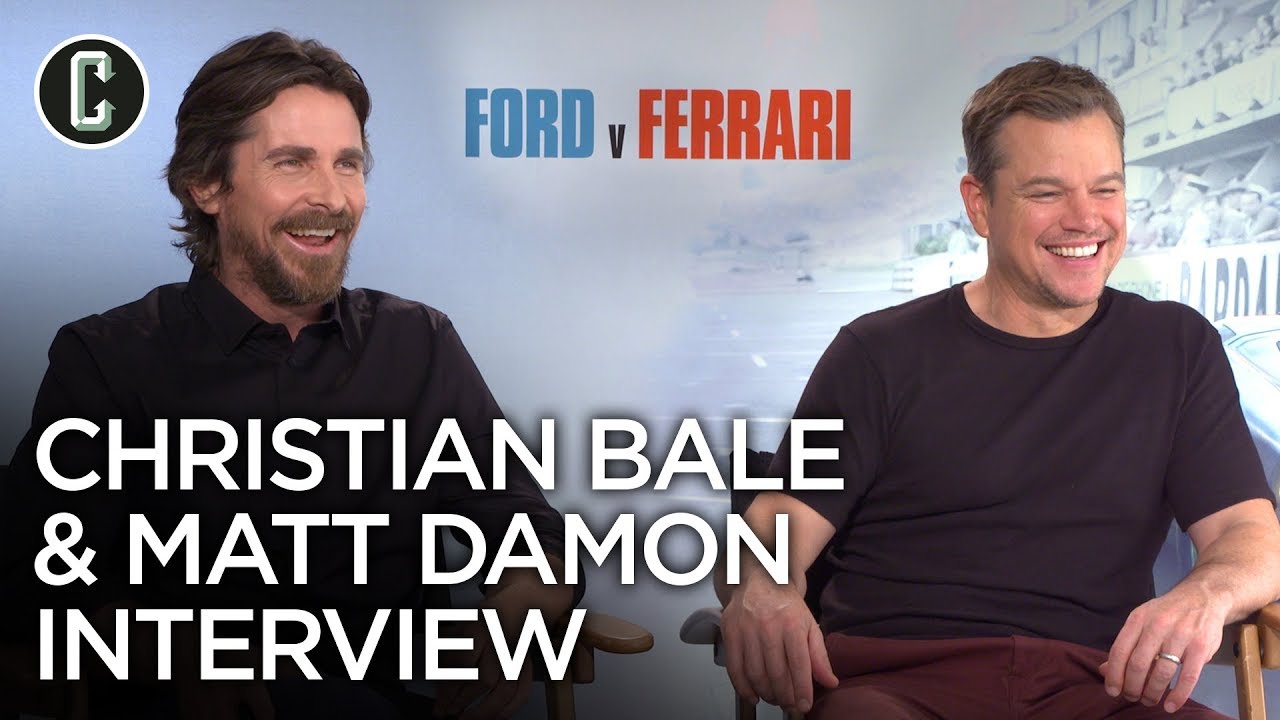 Christian Bale and Matt Damon Talk Ford v Ferrari and Sing a-ha’s “Take On Me”