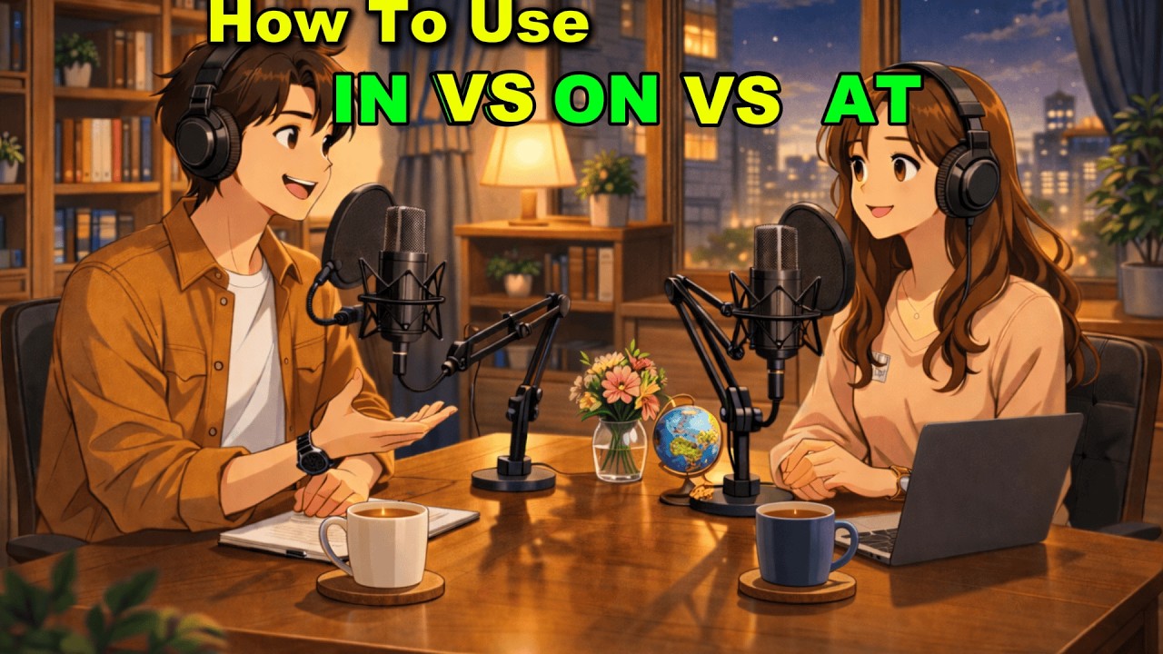 How to use in,on,at English prepositions