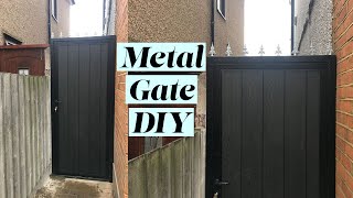 DIY Metal and Composite board Side Entrance Gate/Door. Built in garage with limited space and tools