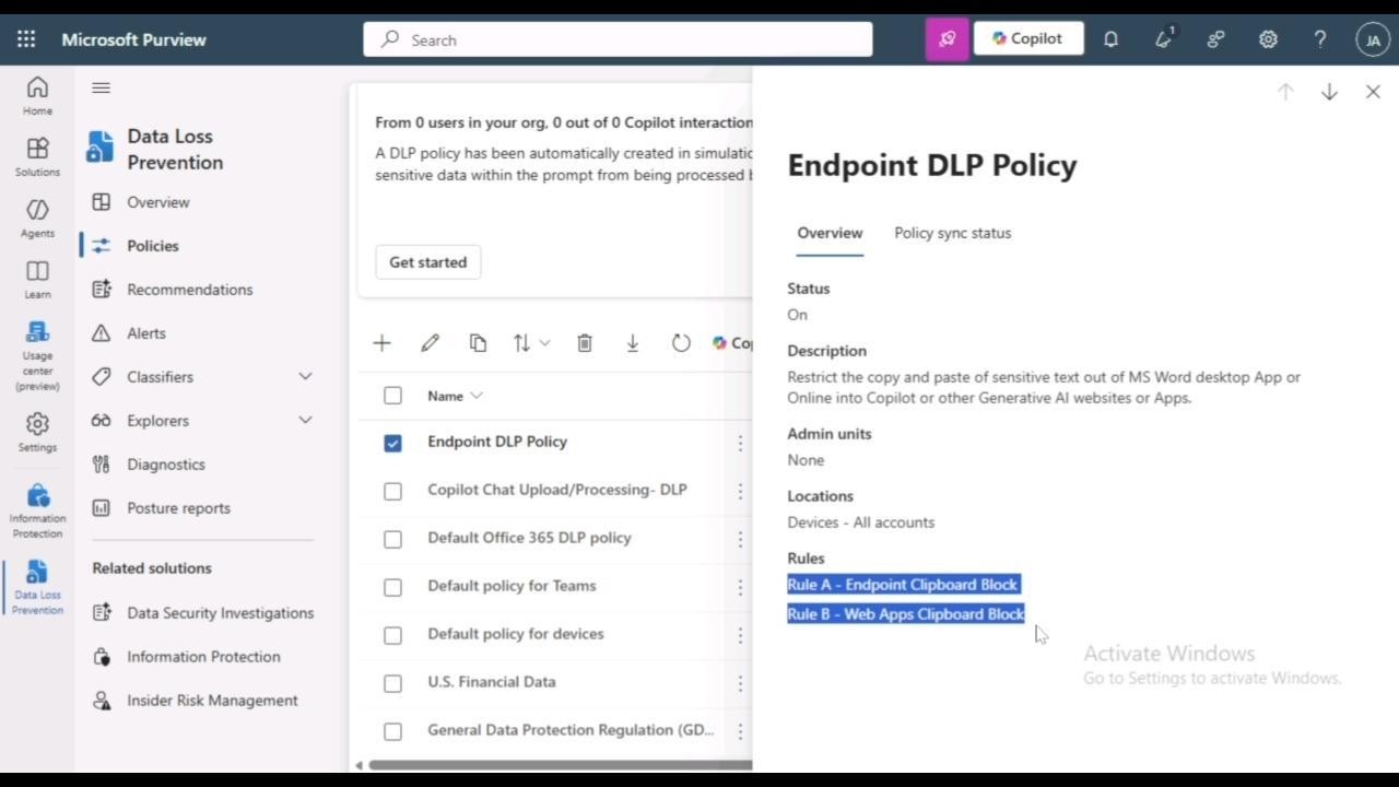 Microsoft Purview: How to Create a DLP Policy for Endpoints & Copilot ...