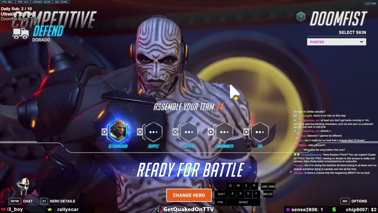 GETQUAKEDON DOOMFIST GAMEPLAY ON DORADO - OVERWATCH 2 SEASON 10 TOP 500