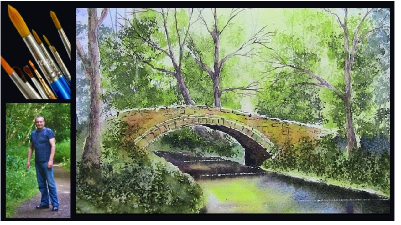 WATERCOLOR PAINTING OF AN OLD STONE BRIDGE - YouTube