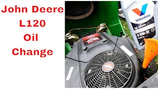 John Deere L120 with 20hp Briggs & Stratton Intek V-Twin Oil Change