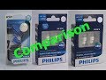 Philips W5W - WhiteVision 4300K vs X-tremeUltinon 4000K LED vs X-tremeUlition 6000K LED