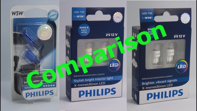 Which is brighter? Philips T10 X-treme Ultinon vs. Normal U. version LED  W5W Parking Premium lights 