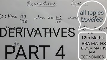 DERIVATIVES |PART 4|12th MATHS |MA ECONOMICS |QUANTITATIVE METHODS #economics #quantitativemethods
