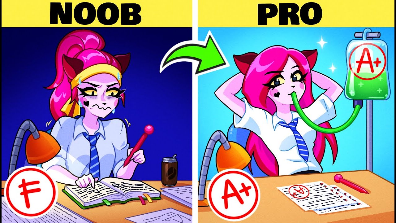 NOOB VS PRO STUDENT | HIGH SCHOOL HACKS AND TIPS BY TEEN-Z