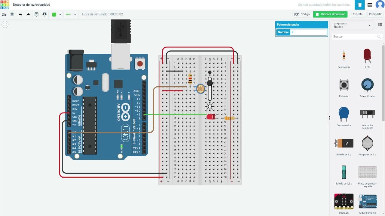 Detector de luz/oscuridad [Tinkercad] - YouTube