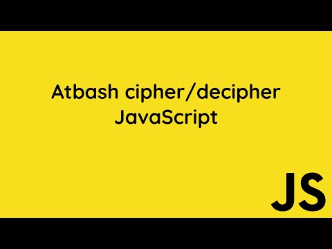 JavaScript - Atbash cipher/decipher