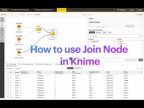 How to Use Join Node Efficiently in KNIME | Complete Guide #knime #quicktips