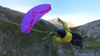 Parasailer Flies Close to Mountain and Performs Epic 360 Flips