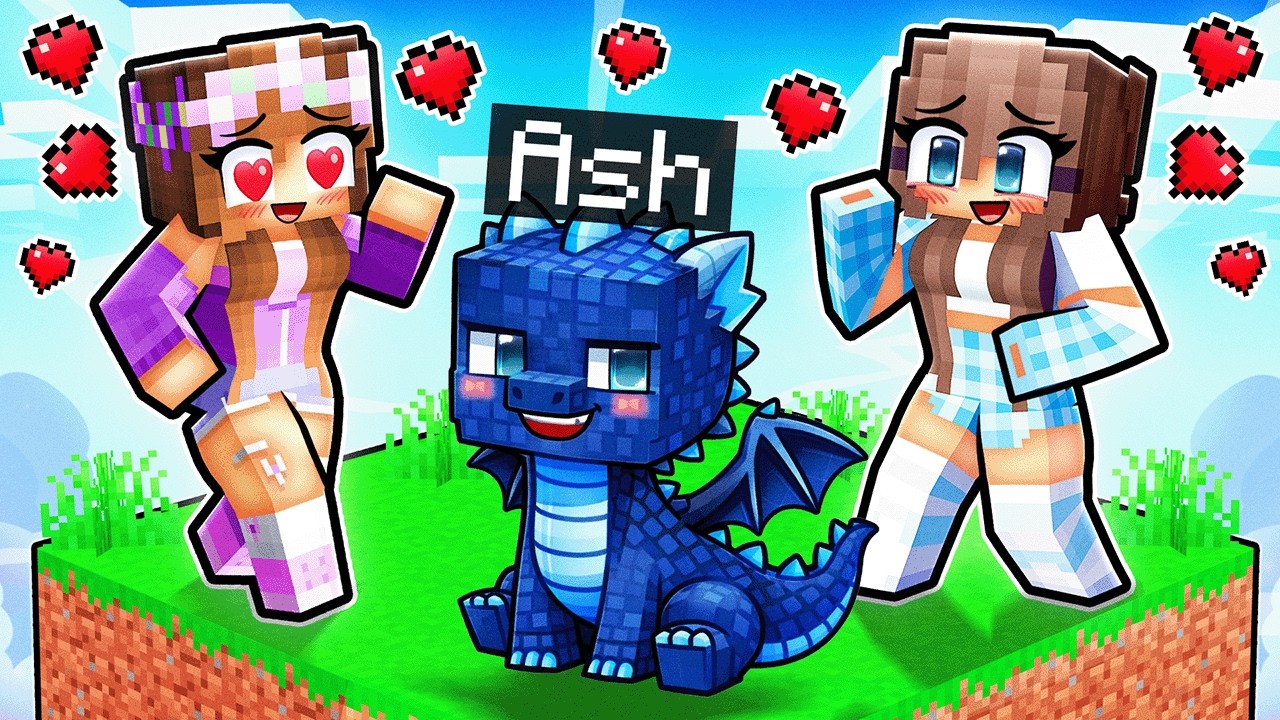 I Pretended to be a BABY DRAGON on a One Chunk!
