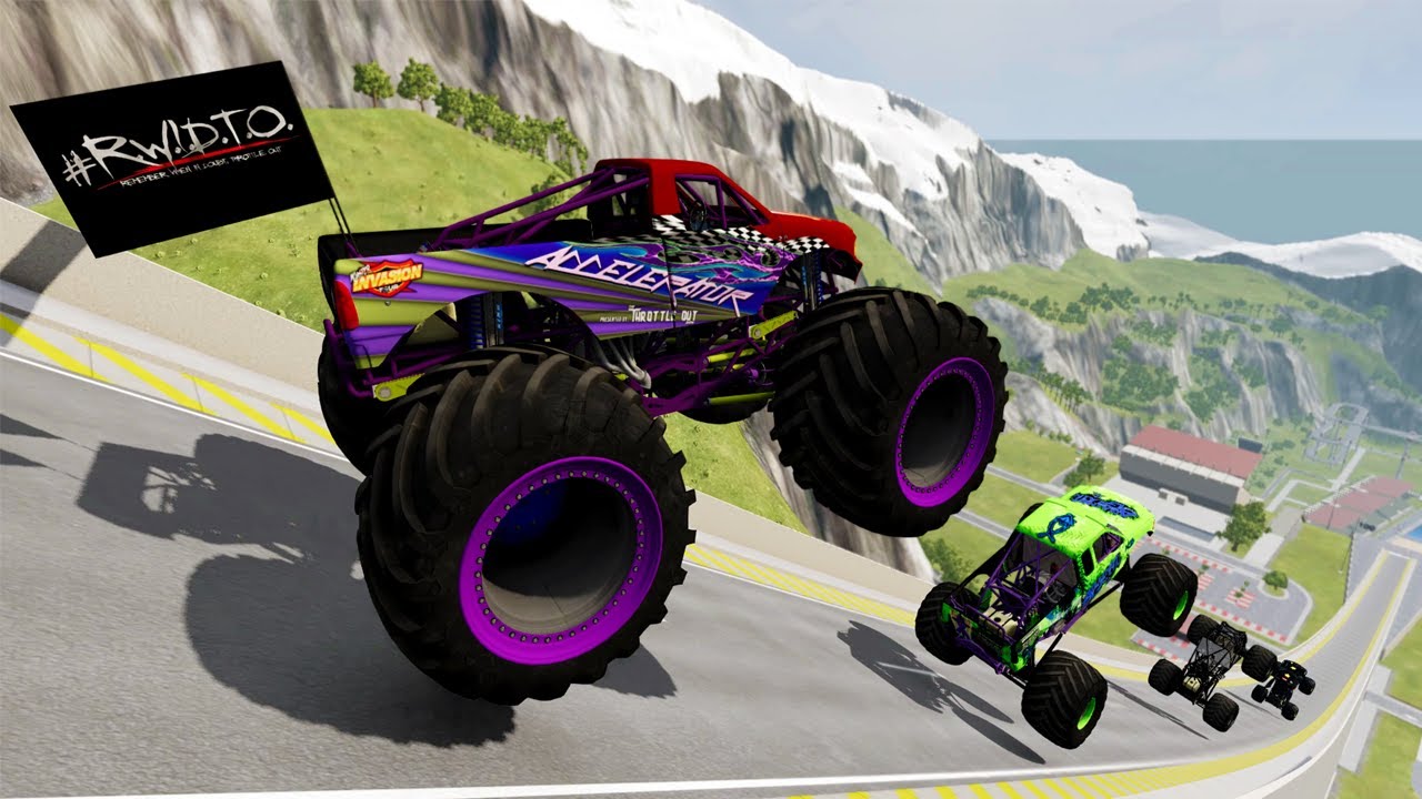 Epic High Speed monster trucks jumps stunts & crashes 