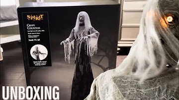 (revamped audio): Spirit Halloween’s 2025 “Crypt Countess” unboxing/setup +demo 🧟👻￼