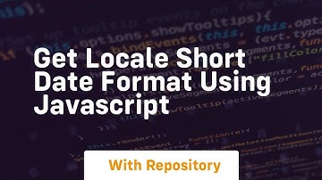 get locale short date format using javascript