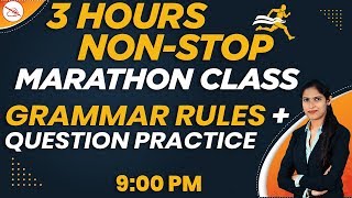 3 Hour Marathon Class | English | Grammar Rules + Question Practice | By Priya Mahendras | 9:00 pm