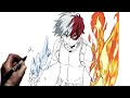 How To Draw Todoroki (Ice & Fire) | Step By Step | My Hero Academia