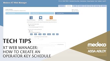 Medeco XT Web Manager: How to Create an Operator Key Schedule - Medeco Locks