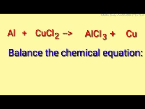 Balance the chemical equation. al cucl2=alcl3 cu. - YouTube