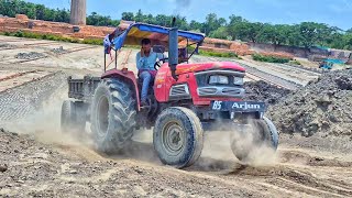 JCB 140NTX Machine loading mud in Mahindra RX Sonalika and powertrac tractor 