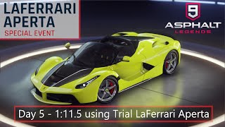 Laferrari aperta event - day 5 [1:11.5] asphalt 9 legends nintendo
switch