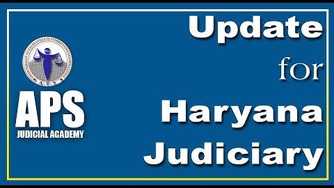 Update for Haryana Judiciary - Abhay Pratap Singh | @APSJudicialAcademy