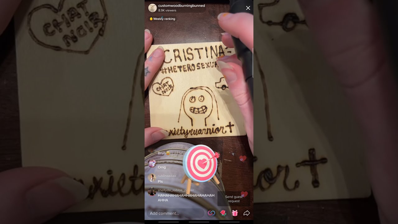 Custom Wood Burning TikTok Barbara Queen Of Mean November 17, 2021 7pm Live (liv) Show YouTube