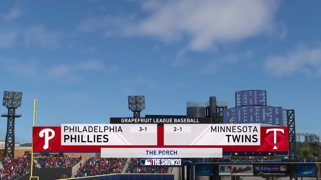 MLB The Show 21 Phillies vs Twins Spring Training (1080p 60FPS) YouTube