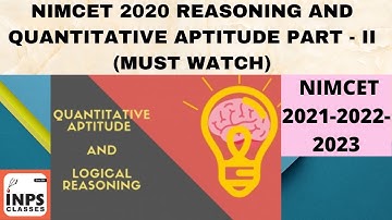 NIMCET 2020 QA & Reasoning Part II solved by Shyam Saraf