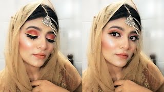 Dholki/Mehandi Makeup | Desi wedding guest makeup tutorial |Party makeup اردو / हिंदी