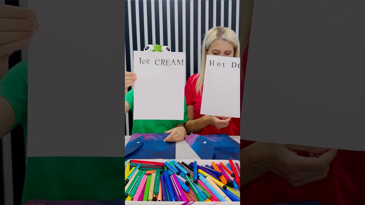 3 Marker Drawing ✍🏻🌭🍦 #3markerchallenge #drawing #shorts #colorchallenge #art #diy