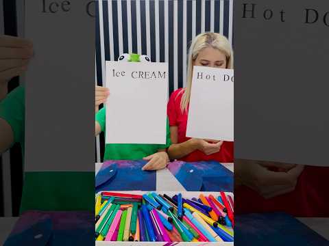 3 Marker Drawing ✍🏻🌭🍦 #3markerchallenge #drawing #shorts #colorchallenge #art #diy