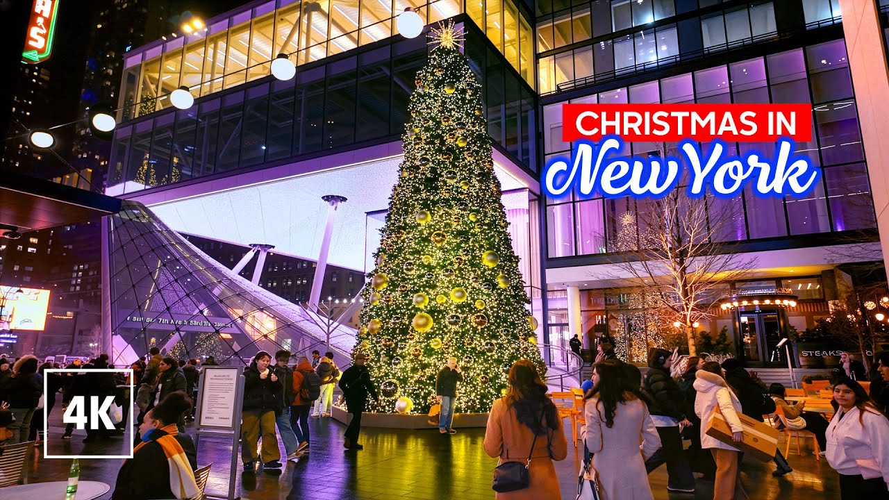 New York, Amerika Serikat | Holiday Season | Tur Jalan Kaki 4K