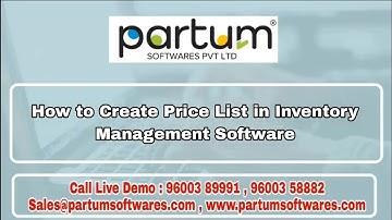 How To Create Price List in Inventory Management Software? 📦 | Partum Softwares Pvt Ltd