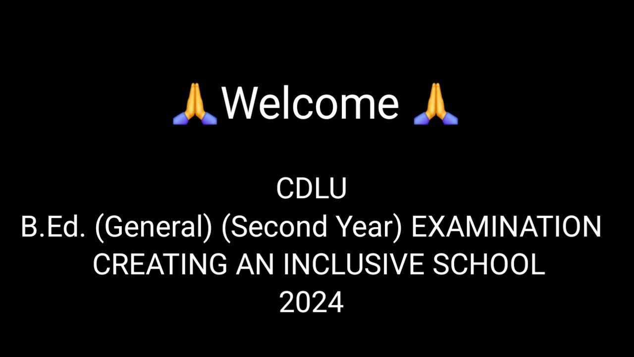 B.Ed. 2nd Year Question Paper 2024 | Creating an Inclusive School | Topper Study