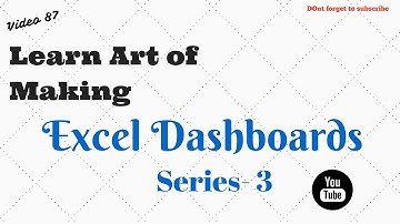 Learn Excel - Video 87 -  Art of Making Dashboard Series 3