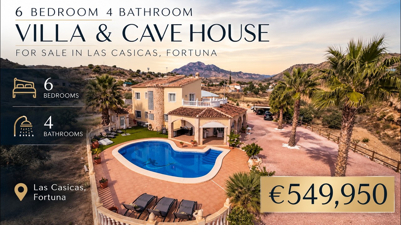 6 bedroom 4 bathroom villa and cave house for sale in Las Casicas, Fortuna - 549.950€